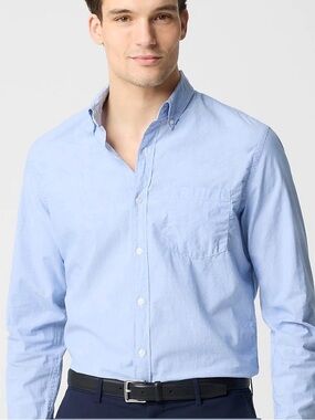 JoS A Bank Traveler Blue Men's Button-Down Shirt - 16 1/2 32/33 Traditional